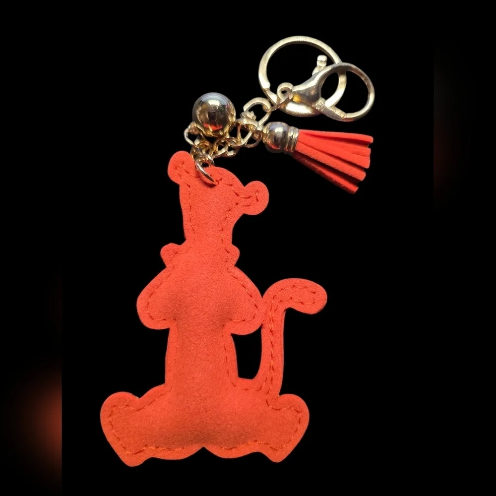 Sparkling Orange Tigger Bag Charm Keychain
